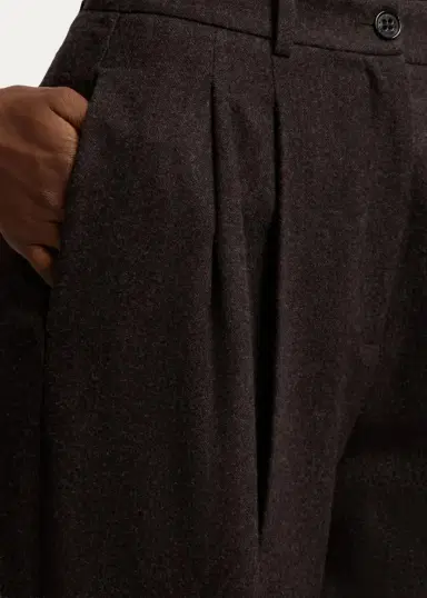 Ralph Lauren Collection Clarice Wool Herringbone Wide-Leg Pants | Thumbnail 5