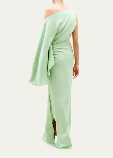 Silvia Tcherassi Kesia One-Shoulder Ruched Satin Maxi Dress | Thumbnail 3 Silvia Tcherassi Kesia One-Shoulder Ruched Satin Maxi Dress | Thumbnail 3