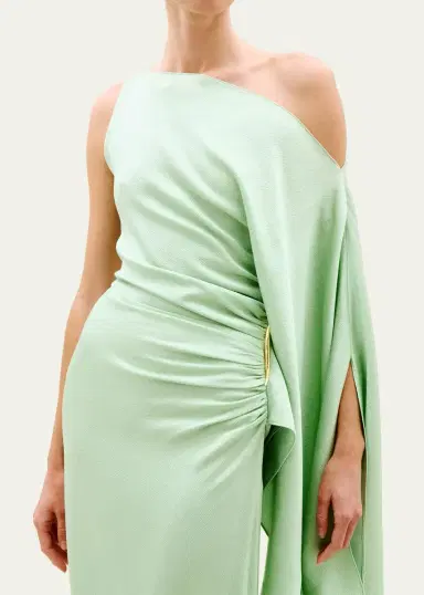 Silvia Tcherassi Kesia One-Shoulder Ruched Satin Maxi Dress | Thumbnail 4 Silvia Tcherassi Kesia One-Shoulder Ruched Satin Maxi Dress | Thumbnail 4