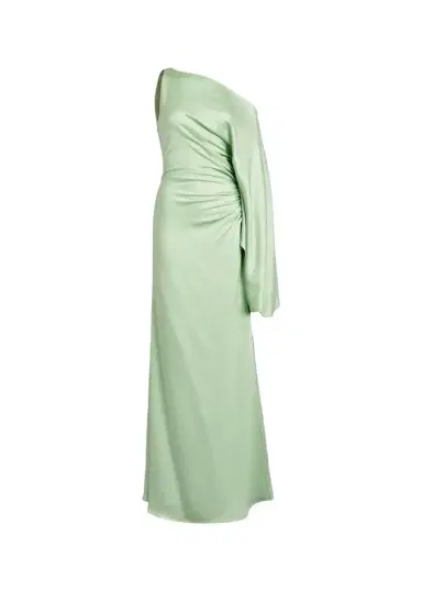 Silvia Tcherassi Kesia One-Shoulder Ruched Satin Maxi Dress | Thumbnail 1 Silvia Tcherassi Kesia One-Shoulder Ruched Satin Maxi Dress | Thumbnail 1