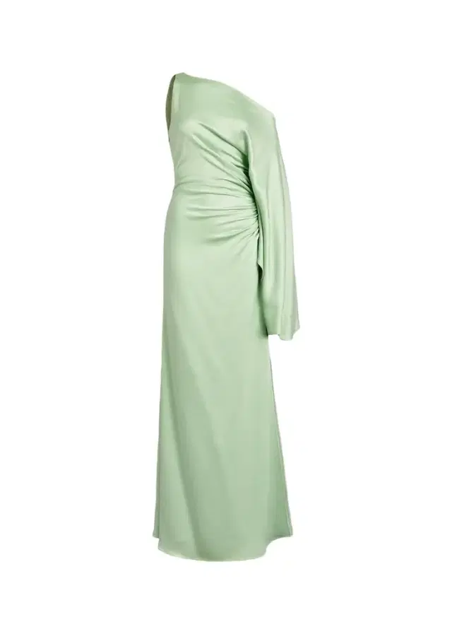Silvia Tcherassi Kesia One-Shoulder Ruched Satin Maxi Dress
