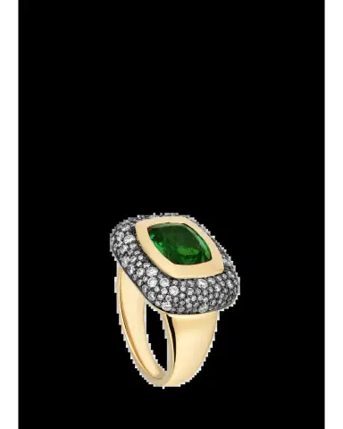Mason and Books 14K Large Floret Ring with East-West Green Tourmaline and Diamonds | Thumbnail 2 Mason and Books 14K Large Floret Ring with East-West Green Tourmaline and Diamonds | Thumbnail 2