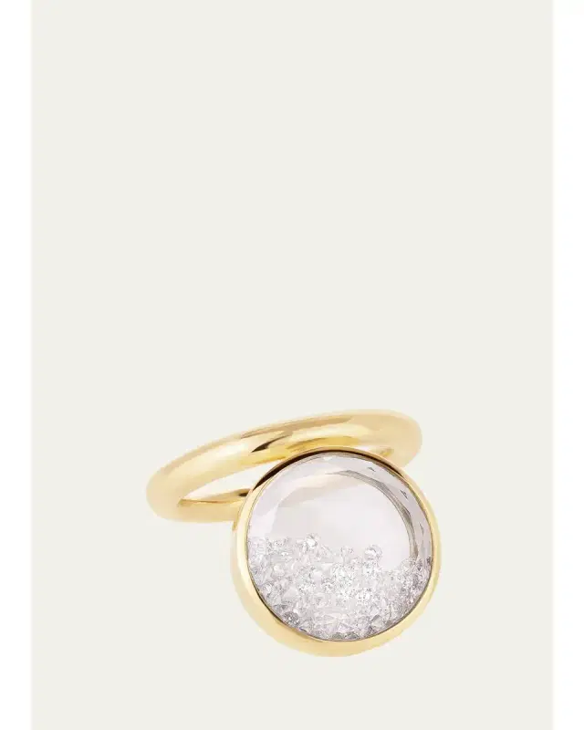 MORITZ GLIK 18K Yellow Gold Bambole Shaker Ring with Diamonds