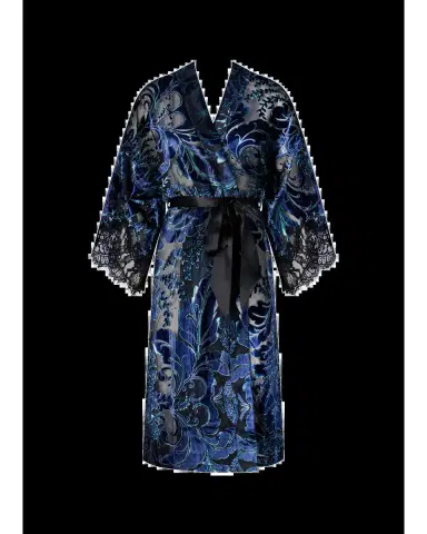 Lise Charmel Lace-Trim Burnout Velvet Robe | Thumbnail 2