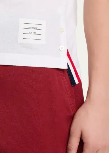 Thom Browne Heather Polo Shirt with Striped Pocket | Thumbnail 5 Thom Browne Heather Polo Shirt with Striped Pocket | Thumbnail 5