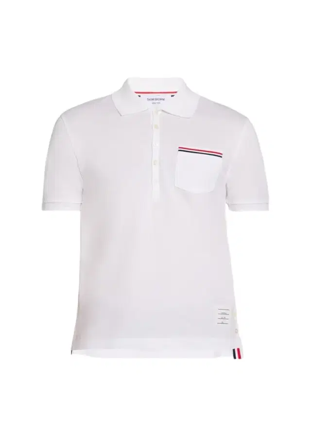 Thom Browne Heather Polo Shirt with Striped Pocket