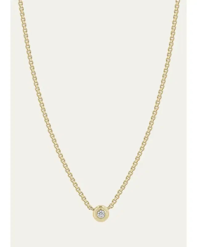 Zoë Chicco 14K Apron Bezel-Set Diamond Necklace