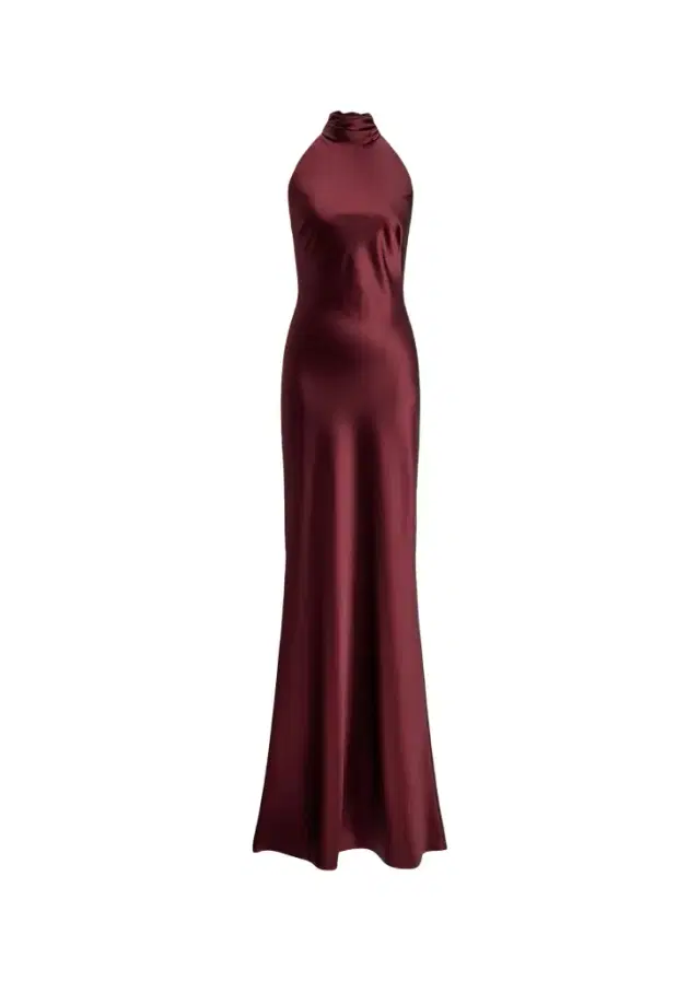 Ralph Lauren Collection Chilton Satin Halter Evening Dress