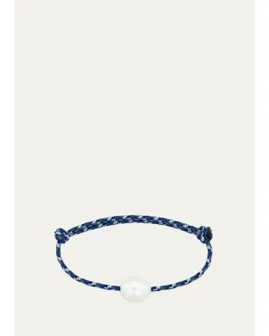 Zoë Chicco Medium Baroque Pearl Paracord Bracelet, Blue | Thumbnail 1