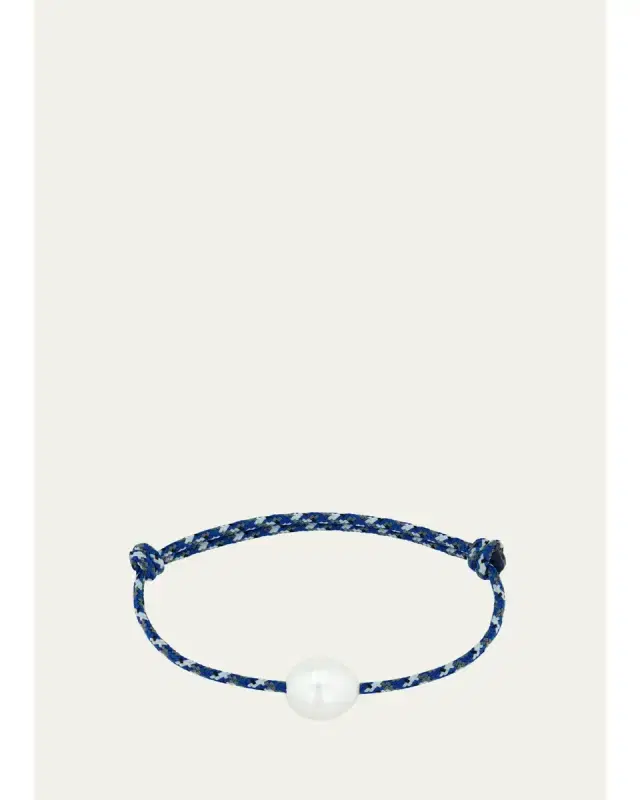 Zoë Chicco Medium Baroque Pearl Paracord Bracelet, Blue