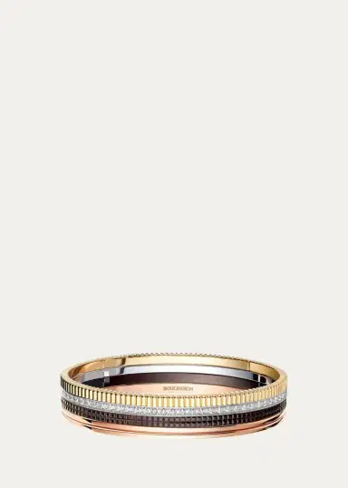 Boucheron Quatre Classique Tri-Tone 18K Gold, Diamond and PVD Bracelet | Thumbnail 2 Boucheron Quatre Classique Tri-Tone 18K Gold, Diamond and PVD Bracelet | Thumbnail 2