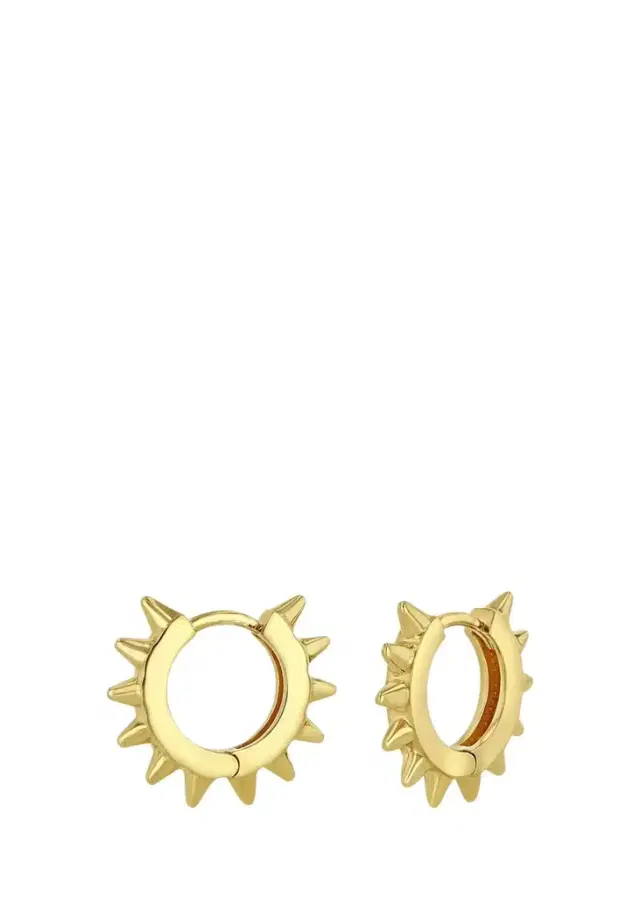 Zoë Chicco 14K Gold Spiked Hinge Huggie Hoop Earrings