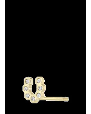 Zoë Chicco 14K Tiny Diamond Bezel Horseshoe Stud Earring, Single | Thumbnail 2