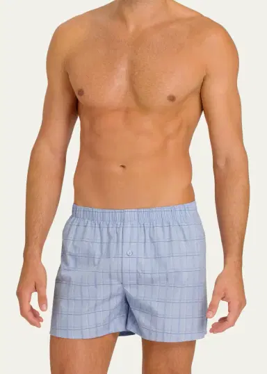 Hanro Men's Fancy Woven Cotton Boxers | Thumbnail 2