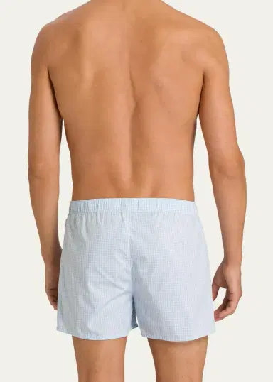 Hanro Men's Fancy Woven Cotton Boxers | Thumbnail 3