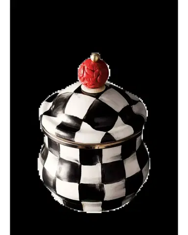 MacKenzie-Childs Courtly Check Enamel Lidded Sugar Bowl | Thumbnail 2