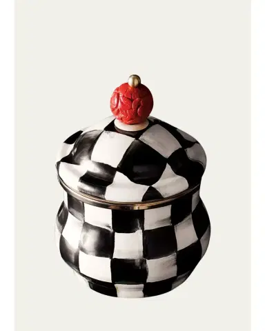 MacKenzie-Childs Courtly Check Enamel Lidded Sugar Bowl | Thumbnail 1