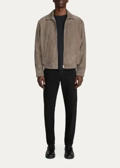 Frame Men's Suede Full-Zip Bomber Jacket | Thumbnail 2