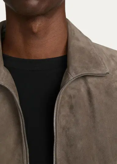 Frame Men's Suede Full-Zip Bomber Jacket | Thumbnail 5