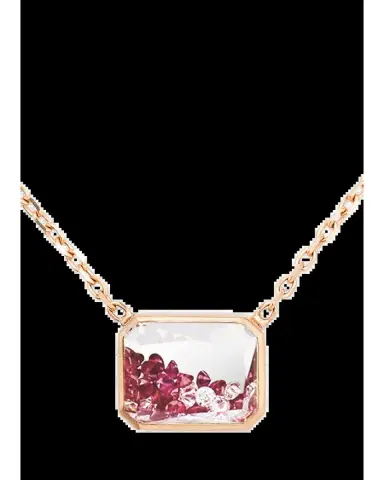 MORITZ GLIK 18K Rose Gold Esmeralda Shaker Necklace with Diamonds and Rubies | Thumbnail 2