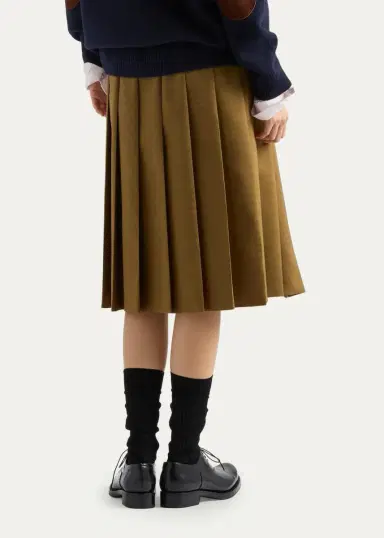 Prada Pleated Wool Midi Skirt | Thumbnail 3 Prada Pleated Wool Midi Skirt | Thumbnail 3