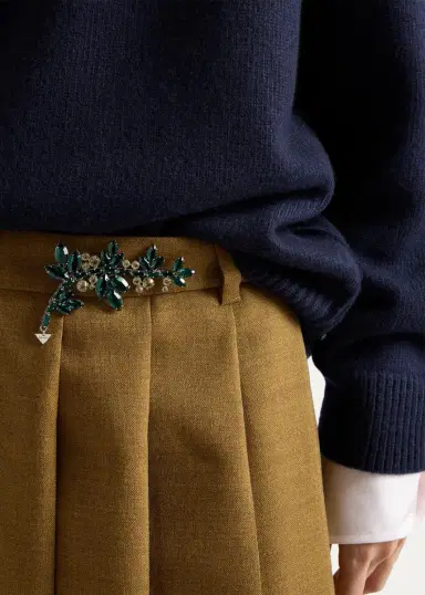 Prada Pleated Wool Midi Skirt | Thumbnail 5 Prada Pleated Wool Midi Skirt | Thumbnail 5