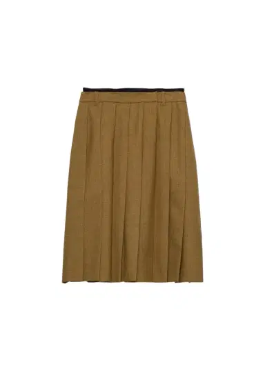 Prada Pleated Wool Midi Skirt | Thumbnail 1 Prada Pleated Wool Midi Skirt | Thumbnail 1