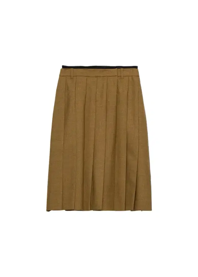 Pleated Wool Midi Skirt