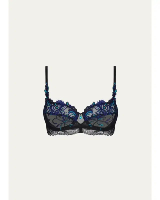 Lise Charmel Embroidered Lace-Trim Demi Bra