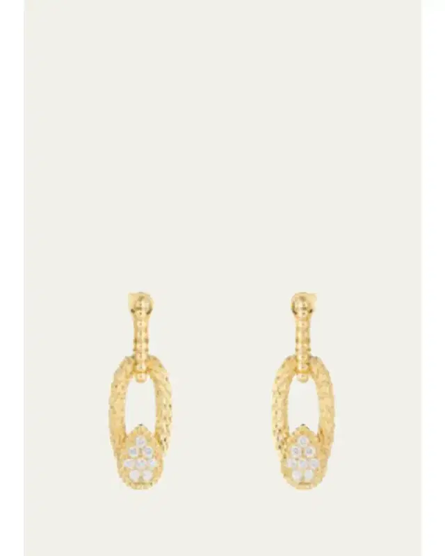 Boucheron Serpent Bohème 18K Yellow Gold & 0.64 TCW Diamond Oval-Link Drop Earrings
