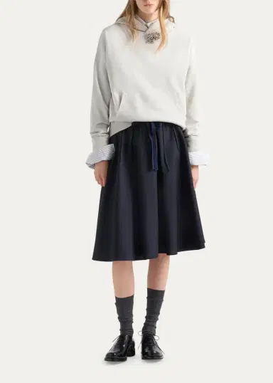 Prada Wool-Mohair Knee-Length Skirt | Thumbnail 2