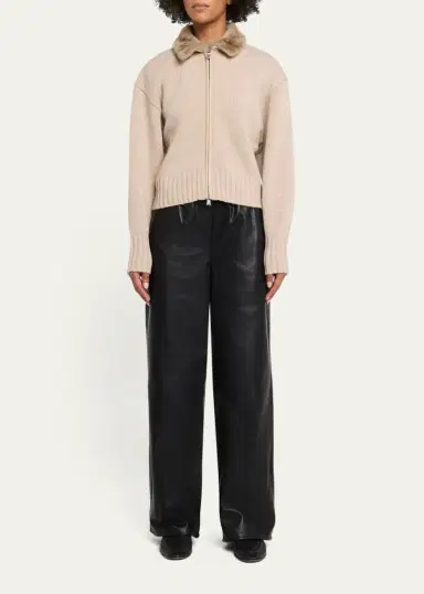 Simkhai Corrine Leather Pull-On Pants | Thumbnail 2
