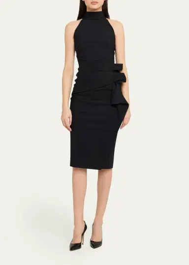 Chiara Boni La Petite Robe Sleeveless Halter Ruched Dress | Thumbnail 2 Chiara Boni La Petite Robe Sleeveless Halter Ruched Dress | Thumbnail 2