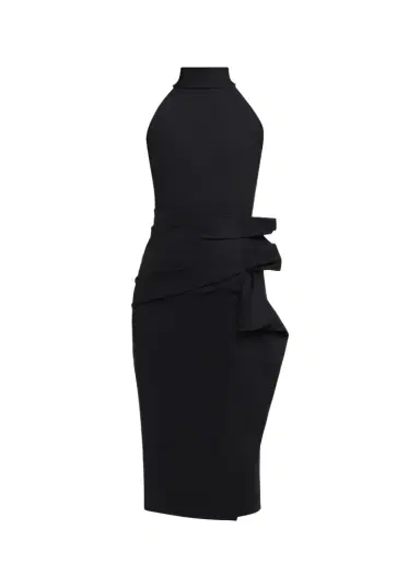 Chiara Boni La Petite Robe Sleeveless Halter Ruched Dress | Thumbnail 1 Chiara Boni La Petite Robe Sleeveless Halter Ruched Dress | Thumbnail 1