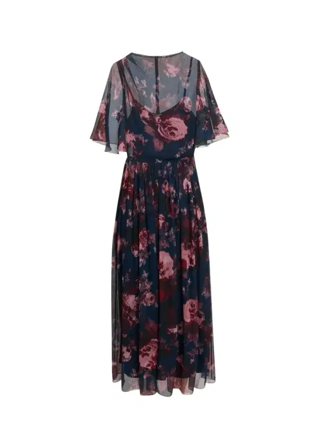 Erdem Floral Silk Creponne Flutter-Sleeve Midi Dress