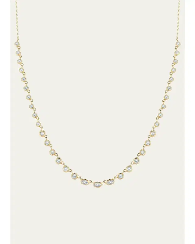 Jade Trau 18K Yellow Gold Small Maverick Diamond Riviera Necklace