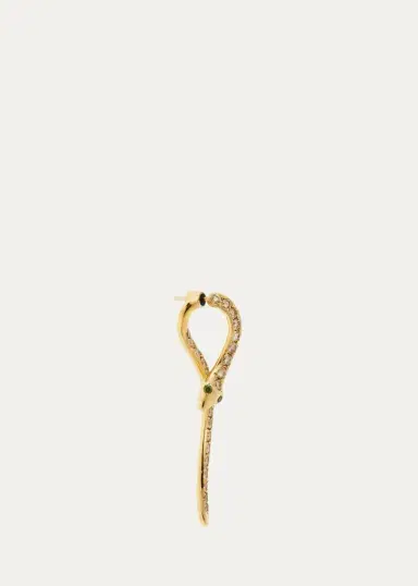 Ileana Makri 18K Yellow Gold Boa Earrings with Champagne Diamonds | Thumbnail 2