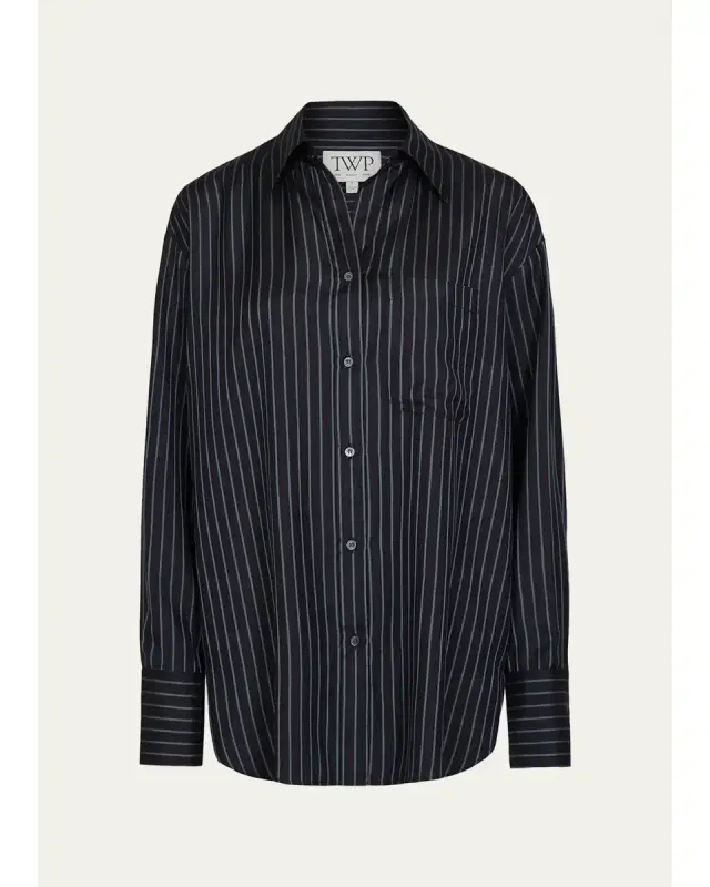 TWP Big Joe Striped Silk Shirt