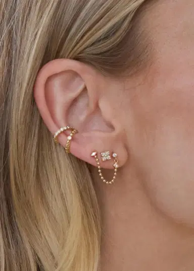 Zoë Chicco 14K Diamond Quad Stud Earring, Single | Thumbnail 2