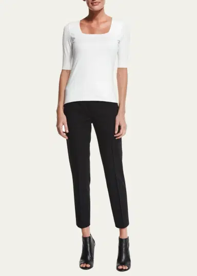 Akris punto Frankie Slim-Leg Ankle Pants, Black | Thumbnail 3 Akris punto Frankie Slim-Leg Ankle Pants, Black | Thumbnail 3