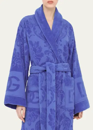 Dolce & Gabbana DG Logo Jacquard Bathrobe | Thumbnail 8