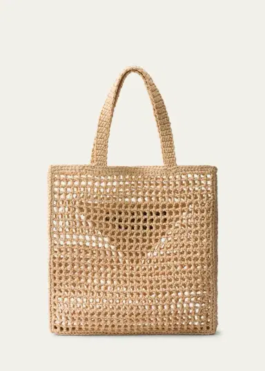 Prada Logo Crochet Tote Bag | Thumbnail 2 Prada Logo Crochet Tote Bag | Thumbnail 2