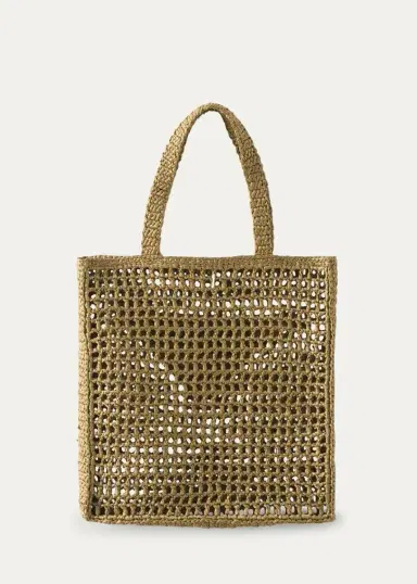 Prada Logo Crochet Tote Bag | Thumbnail 4 Prada Logo Crochet Tote Bag | Thumbnail 4