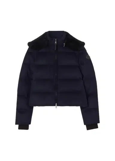 Burberry Latimer Lamb Shearling Collar & Cashmere Crop Puffer Jacket | Thumbnail 1