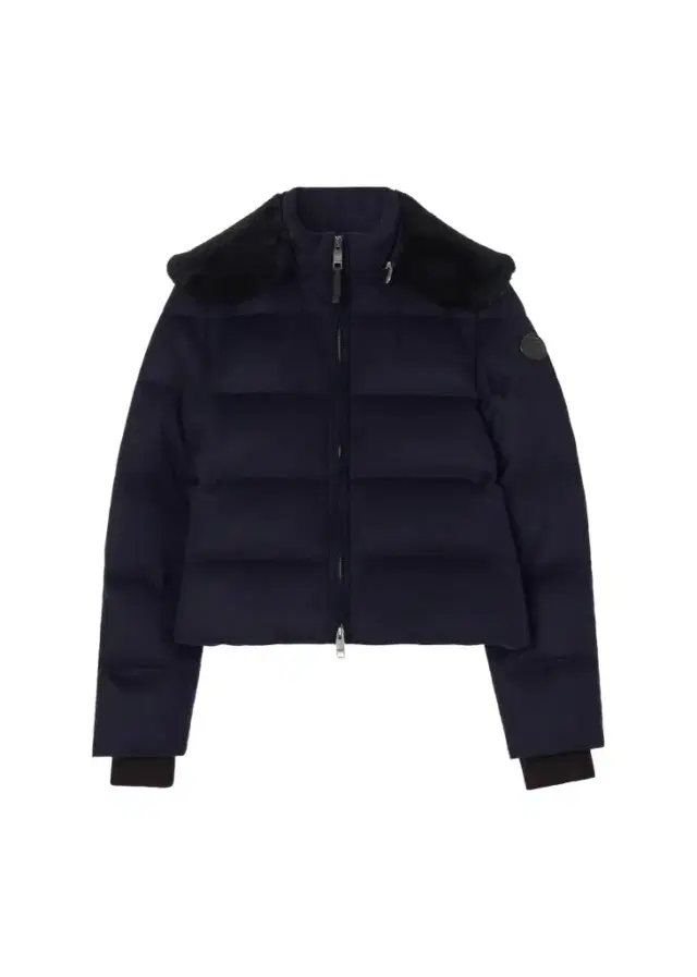Burberry Latimer Lamb Shearling Collar & Cashmere Crop Puffer Jacket