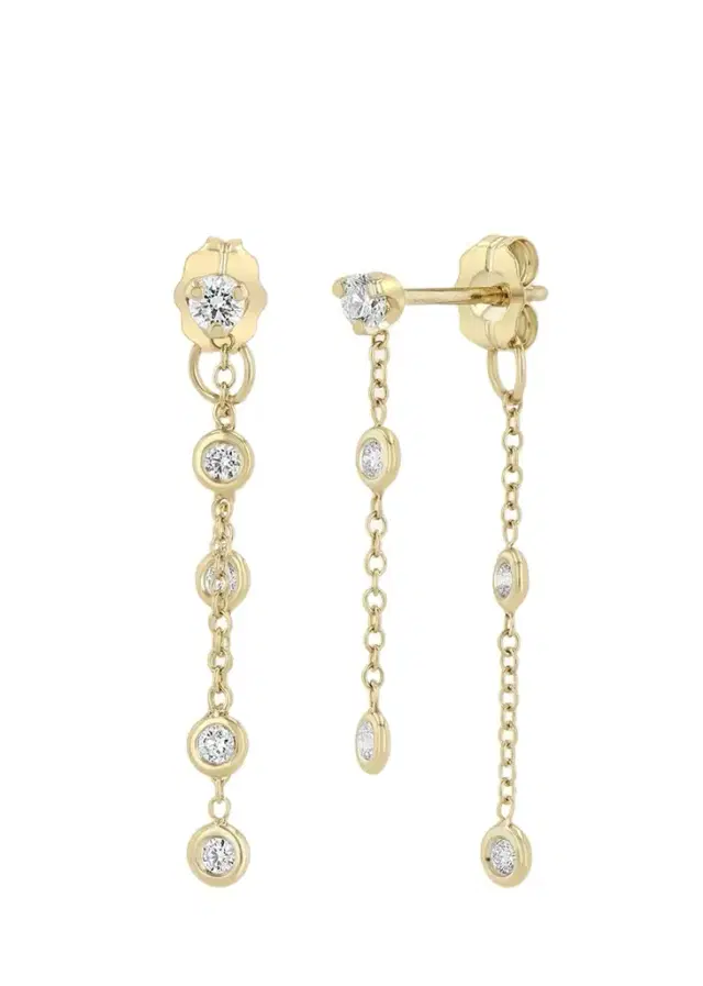 Zoë Chicco 14K Floating Diamond Double-Sided Drop Earrings