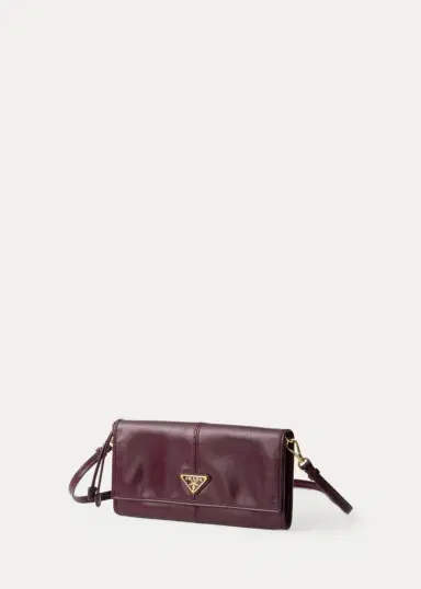 Prada Leather Wallet with Shoulder Strap | Thumbnail 4