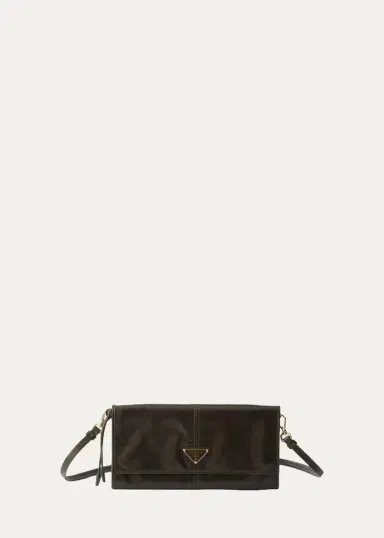 Prada Leather Wallet with Shoulder Strap | Thumbnail 5