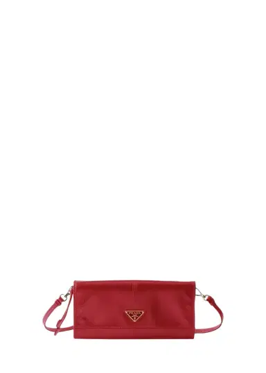 Prada Leather Wallet with Shoulder Strap | Thumbnail 1