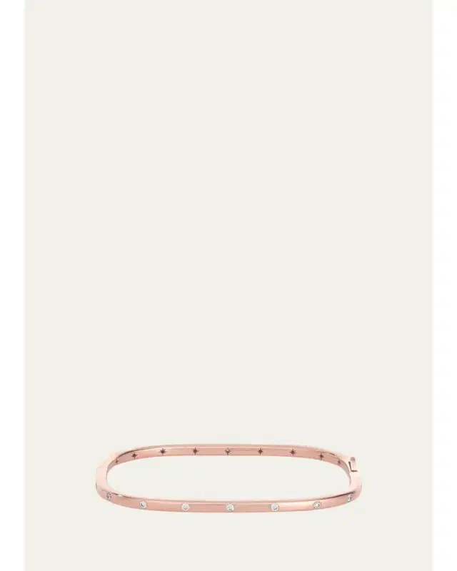 MORITZ GLIK 18K Rose Gold Core Stacking Bangle with Diamonds
